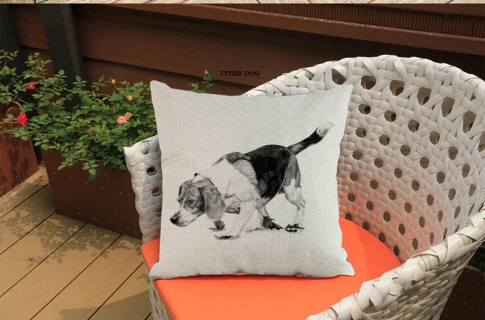 Beagle животное собака акварельная картина льняная подушка, подушка для дома гостиной диван украшения наволочки подушки собаки