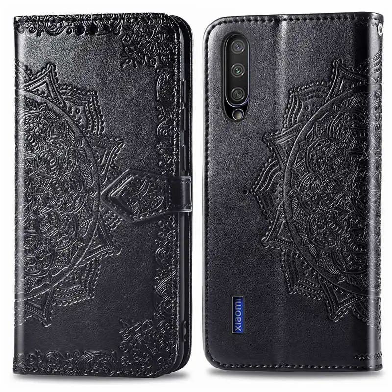 Чехол-бумажник для Xiao mi Red mi 5 Plus 5A 6 6A 7 Note 5 6 7 K20 Pro Go F1 mi 8 9 SE 9T CC9 CC9e A2 A3 Lite Pro Max 3 Play - Цвет: Black