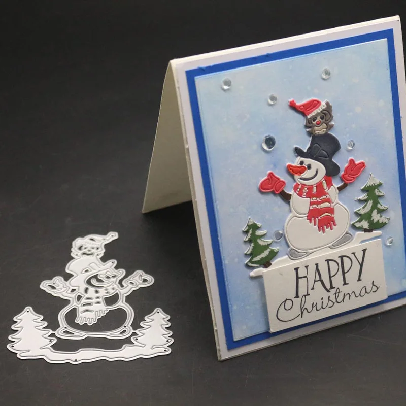 Christmas Snowman Metal Cutting Dies Tree Frame Decoration Troqueladora Stencil Scrapbooking Stamps And Dies New Craft