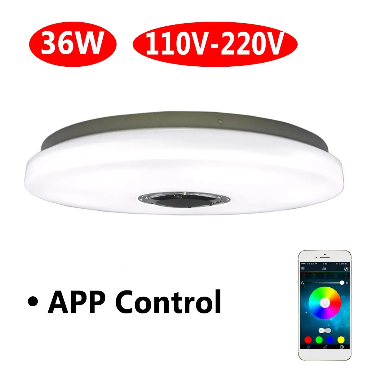 APP 110-220V 36W Интеллигентая(ый) 36/60W 6500K современные RGB светодиодный потолочный светильник s домашний Lighting APP bluetooth Музыка светильник Спальня лампы Смарт потолочный светильник - Цвет корпуса: APP 110-220V 36W