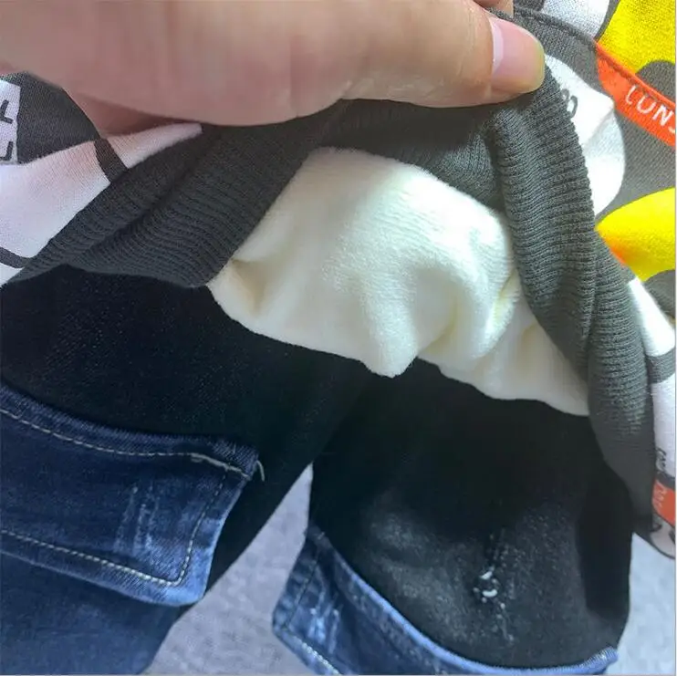 winter Kids Clothes Baby Boys Thickening plush hoodie+ plush jeans 2PCS Tracksuit Baby Boy Clothes Set Children Clothing sets