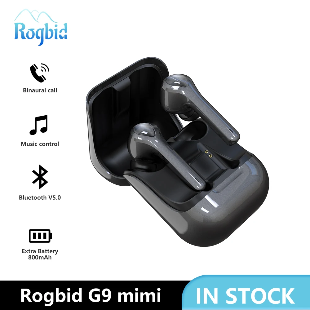 TWS True Wireless Earbuds Bluetooth 5 0 Earphone Bluetooth Music headphones Hi Fi Voice Touch Control Dual MIC Rogbid G9 mini