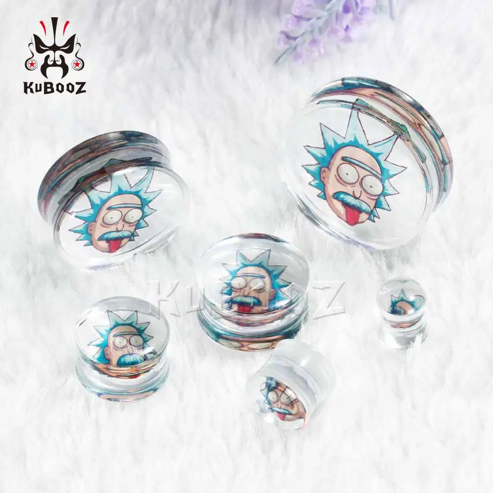 Kubooz модный дизайн, логотип Эйнштейна, Прозрачный Акриловый пирсинг для ушей, тоннели, простые Стильные украшения для унисекс