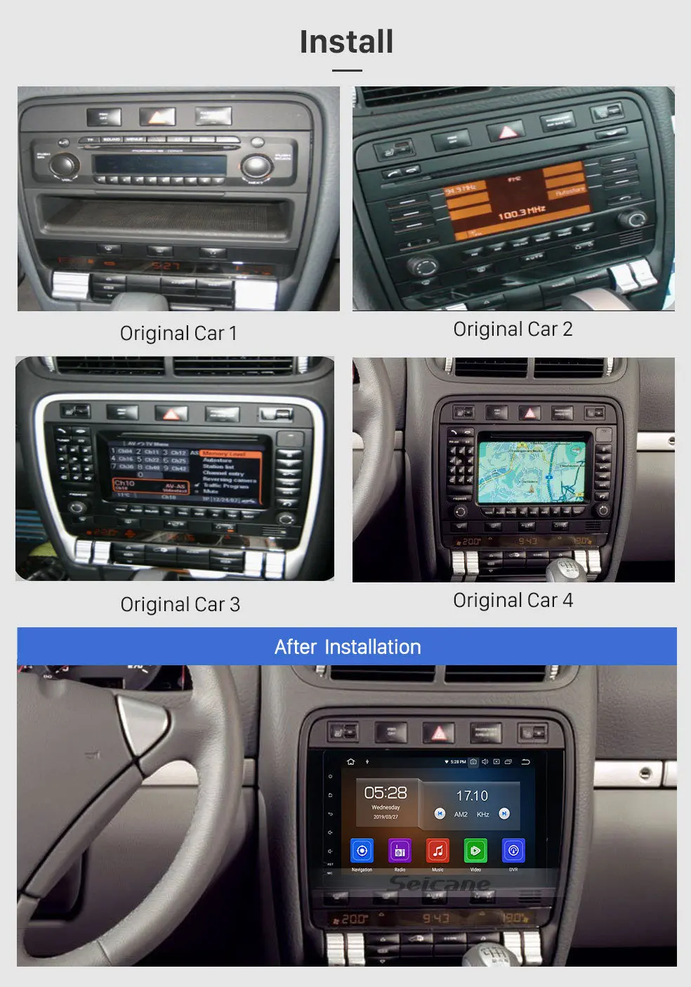 Seicane " Android 9,0 ips для 2003-2011 Porsche cayenne Автомобильный gps Радио мультимедийный плеер с Bluetooth зеркалом Link Carplay RDS