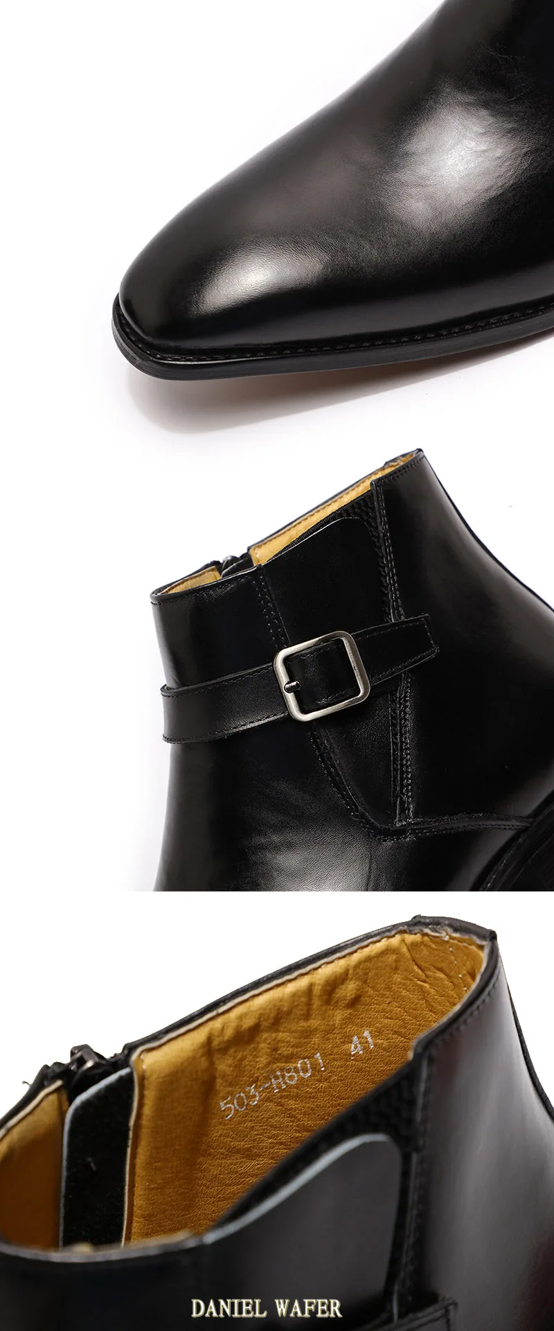 Модные Роскошные Дизайнерские мужские ботильоны из натуральной кожи; высококачественные Мужские модельные туфли на молнии с пряжкой на ремешке; цвет черный, синий; классические мужские ботинки