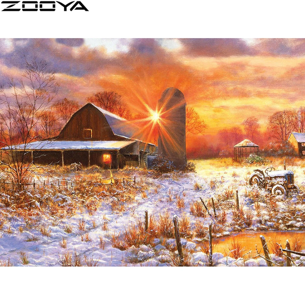 ZH093-2 ZOOYA 5D Diy алмазная живопись полный дрель квадратный алмаз в альбомной ориентации вышивка природа картины Бриллиантовая мозаика полный макет ZH093 - Цвет: ZH093-2
