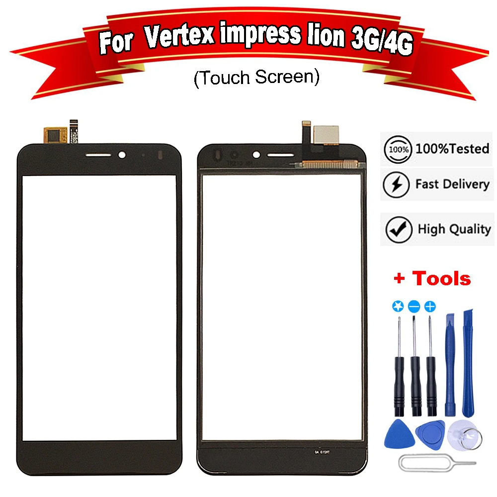 Черный мобильный сенсорный экран 5 0 дюйма для Vertex Impress Lion 4G сенсорная панель с