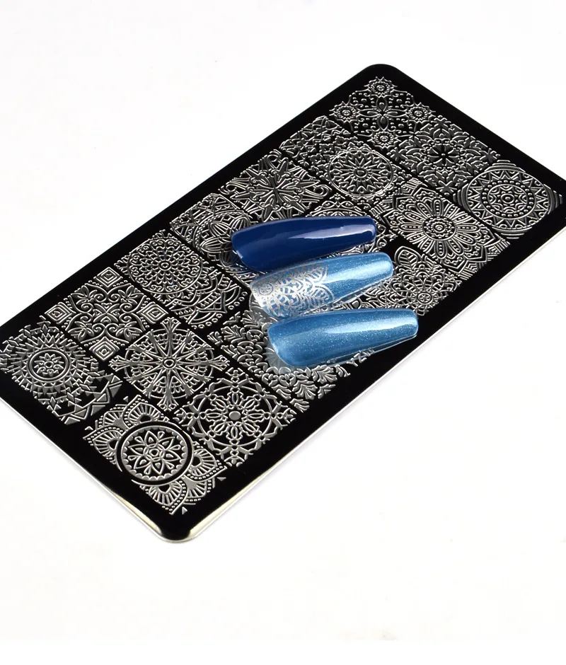 Manicure Rectangular Printing Plate Nail Polish Blue Film Steel Plate Printing Transfer Printing DIY Seal Stamp Plate Tool Nails