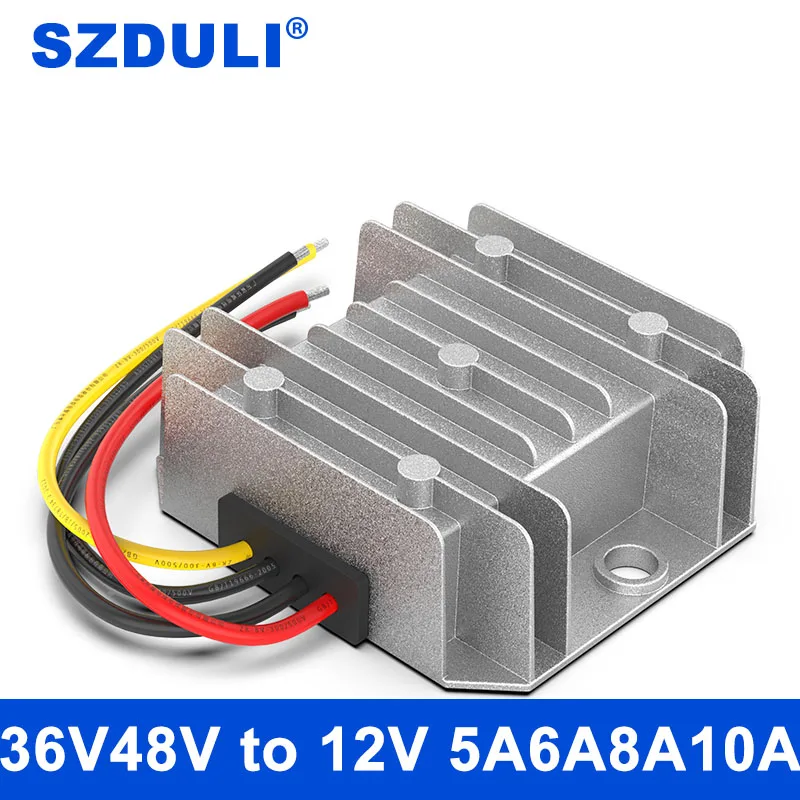 

36 В 48 В до 12 В 5A 6A 8A 10A понижающий преобразователь постоянного тока 30-60 В до 12 в автомобильный адаптер трансформатор питания водонепроницаемы...