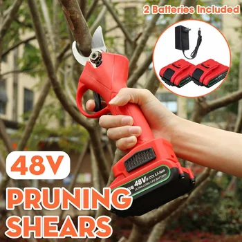 

Cordless Electric Rechargeable Pruning Shears Secateur Branch Cutter Tool Garden Pruner With 2 Lithium Battery
