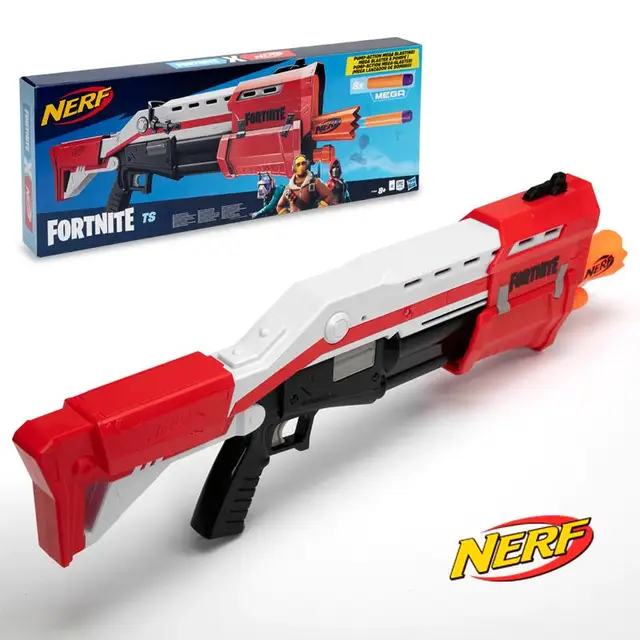 Nerf Fortnite TS Blaster - Pump Action Dart Blaster, 8 Official Mega  Fortnite Darts, Dart Storage Stock - for Youth, Teens, Adults, Red