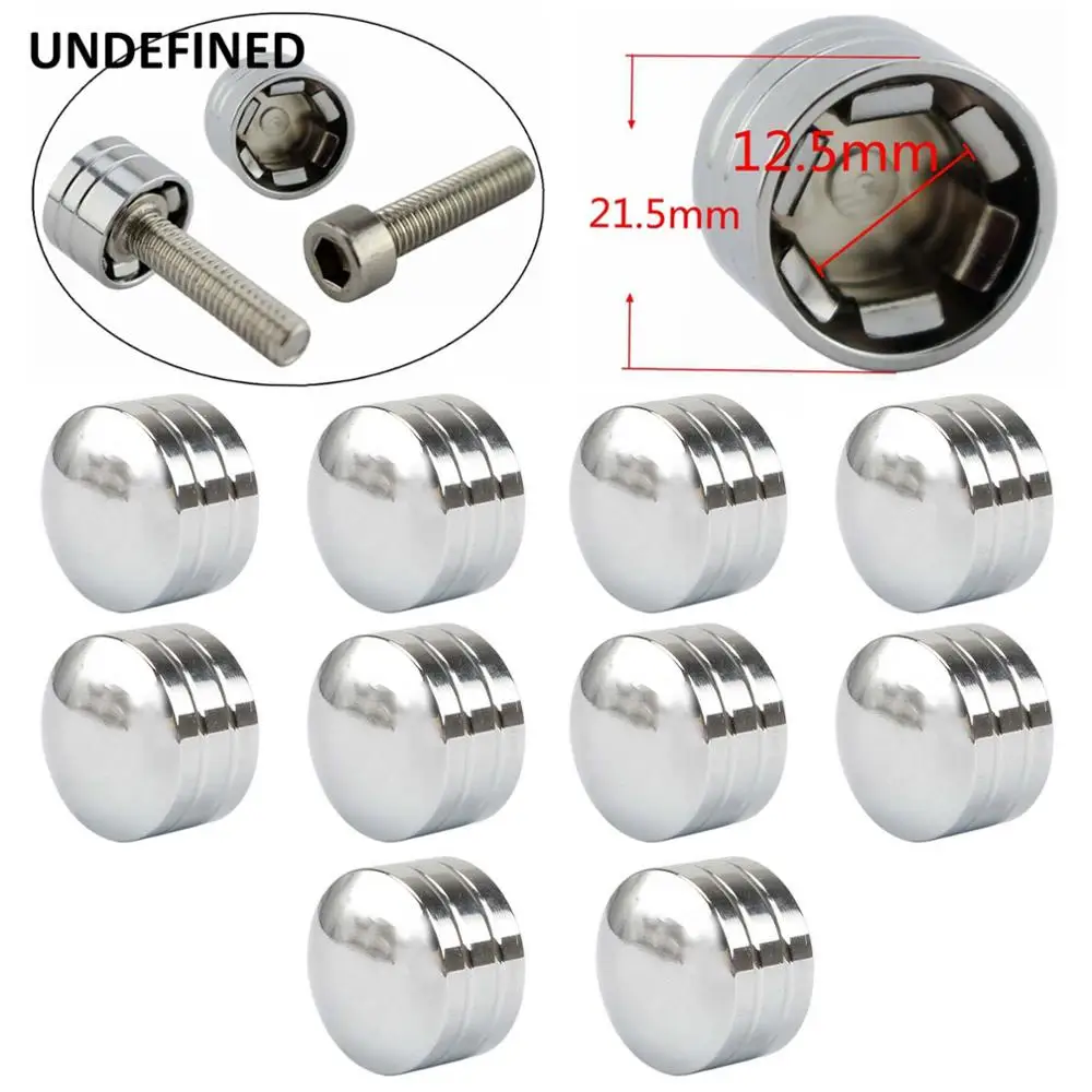 Motorcycle Bolt Head Cap Schrauben Topper Cover 9mm 11.5mm 12.5mm For Harley Sportster Touring Dyna Softail Twin Cam Chrome - Цвет: 12.5mm