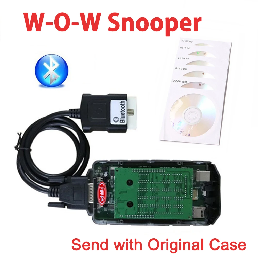 Супершпионское vd ds150e cdp v5.008 R2 Автосканер на CD nec Реле bluetooth wow cdp pro plus для белобочка wow Вюрт автомобиль obd2 сканер - Цвет: Bluetooth