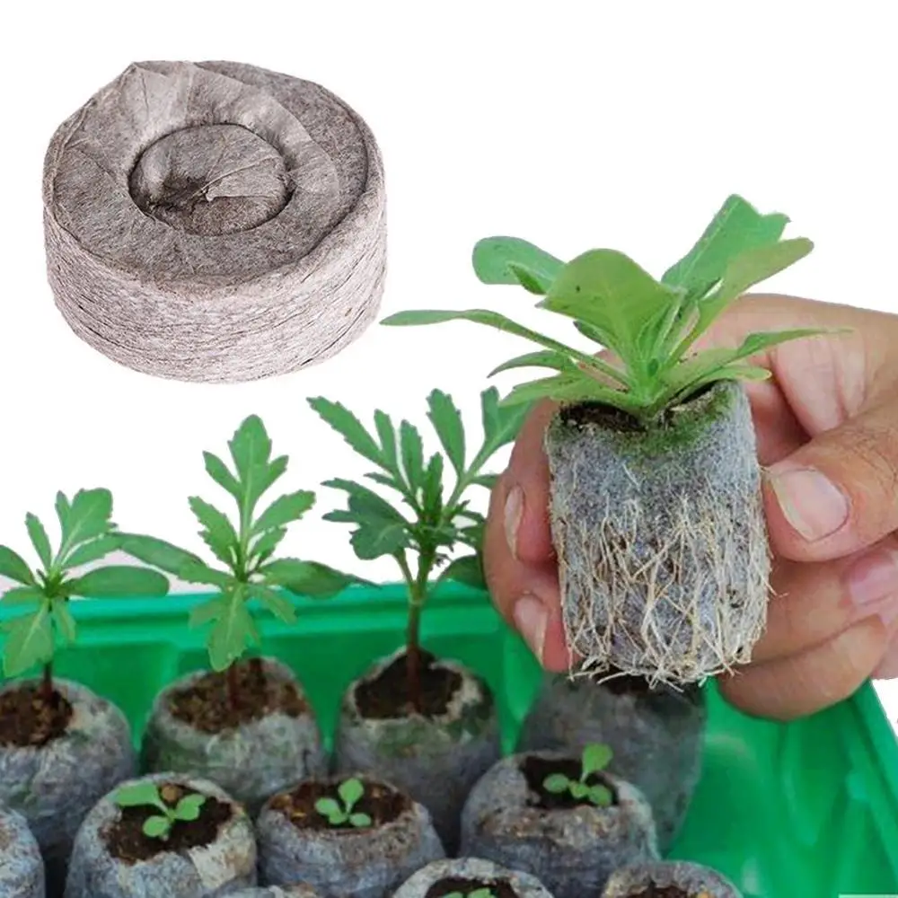 100pcs Jiffy Peat Soil Pellets Seeds Starting Plug 30mm For Indoors