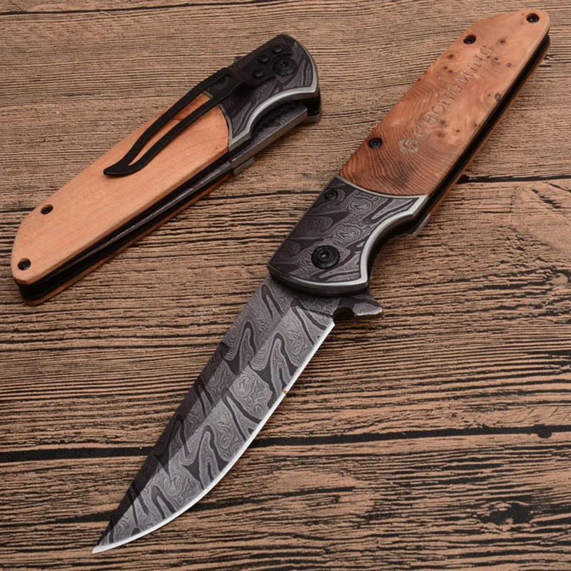 

8.3'' Folding Knife Tactical Pocket Knife Folding Knife Survival Knife Cutter Stainless Steel Utility Knife with Rosewood Handle