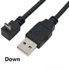 USB 2,0 кабель-переходник «папа»-micro USB B Тип 90 градусов вверх и вниз и влево и вправо под углом Мужской кабель для передачи данных 0,25 м/0,5 м/1 м/1,5 м ► Фото 3/5