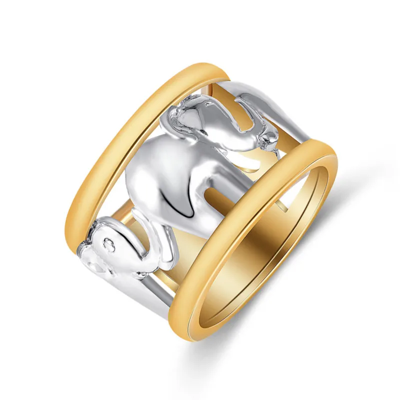 Кольцо в стиле панк, золото, серебро, для женщин и мужчин, уникальный резчик, полый слон, кольцо, антикварные ювелирные изделия, подарки