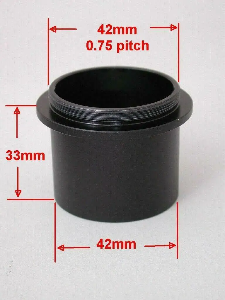 M42X0.75 резьба к M42 Удлинительное Кольцо микроскоп адаптер камера окуляр трубка 33 мм высота металлический разъем