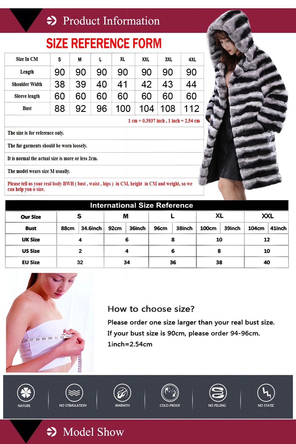 Luxury Brand women real rex rabbit fur coat chinchilla fur overcoat hooded long style striped winter thick fur jacket clothing