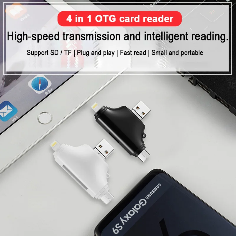 INGELON картридер card reader 4 in 1 кардридер USB 3 0 Портативный TF кард ридер для iphone ipad ipod