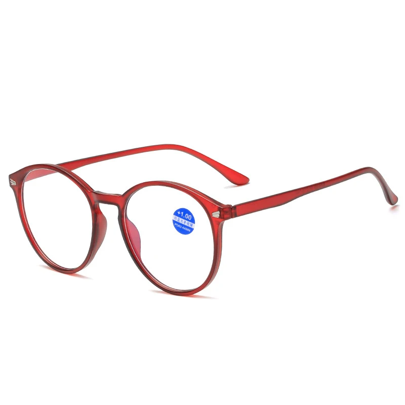 TR90 Frame Reading Glasses Women Men Classic Round Eyewear Oversized Hyperopia Glasses Diopter +100 +150 +200 +250 +300 +350 6