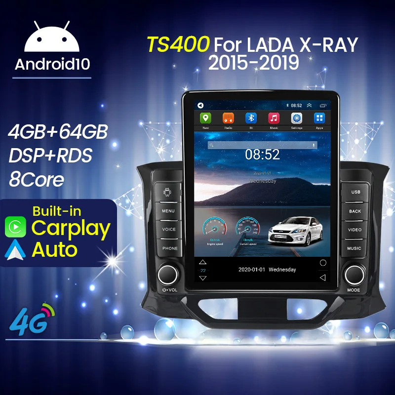 Android 10 Carplay 4G для LADA Xray X ray 2015 - 2019 автомобильный Радио стерео Мультимедийный видео