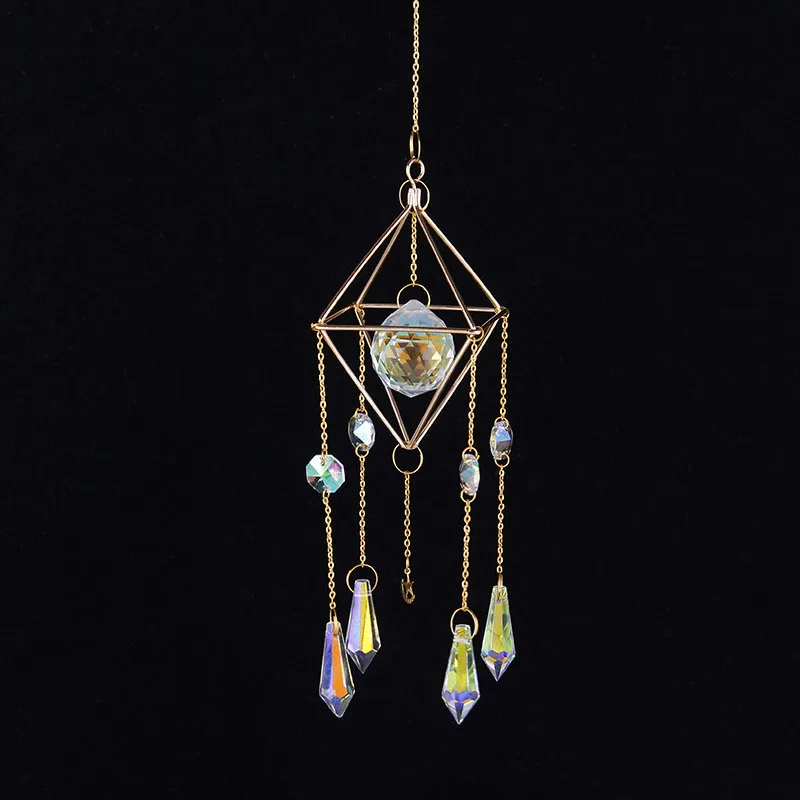 

Moon Crystal Suncatcher Rainbow Maker Handmade Garden Sun Catchers Hanging Pendant Ornament Window Curtain Home Decoration