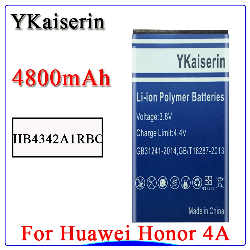 Оригинальный аккумулятор ykaisсеребрин для Huawei Honor 4A 5A LYO L21 Y5II Y5 II Ascend 5 + Y6 SCL TL00 4800 мАч