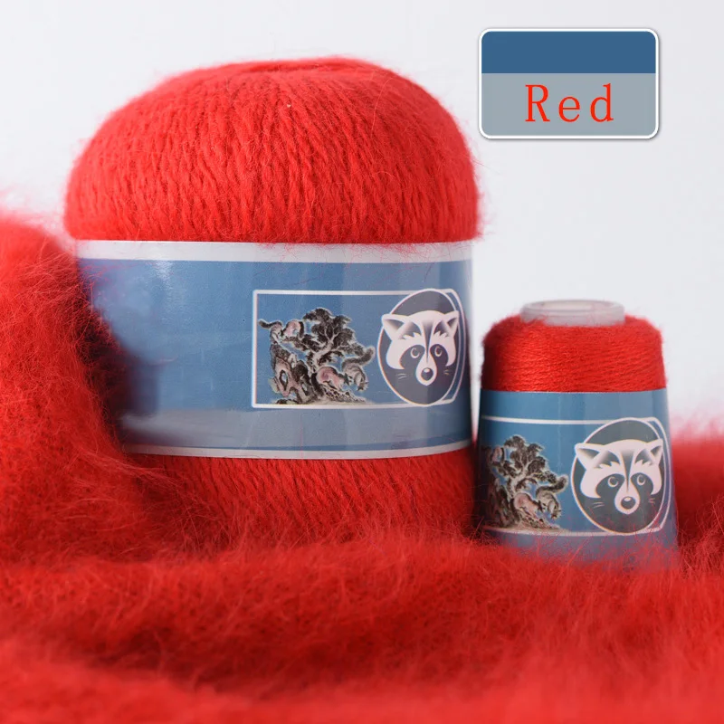 red 50+ 20 г пряжа для вязания из меха норки, кашемировая пряжа для ручного вязания, мягкая пряжа для вязания крючком, инструменты для рукоделия - Цвет: red