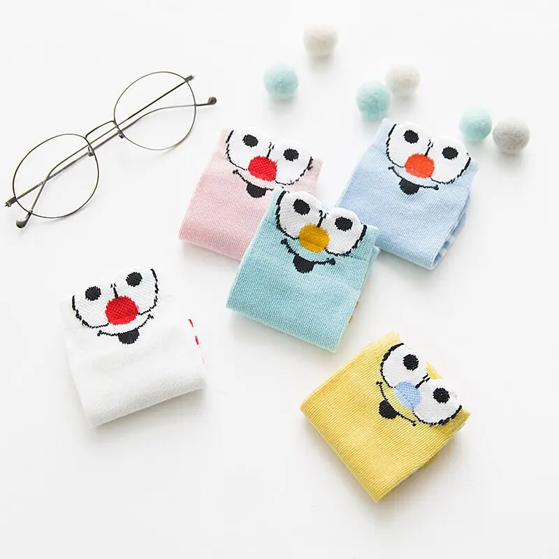 

5 Pair/Lot Children Socks Spring Summer Round Nose Clown Children's Cotton Boat Socks Baby New Cartoon Cotton Socks 1-12Y