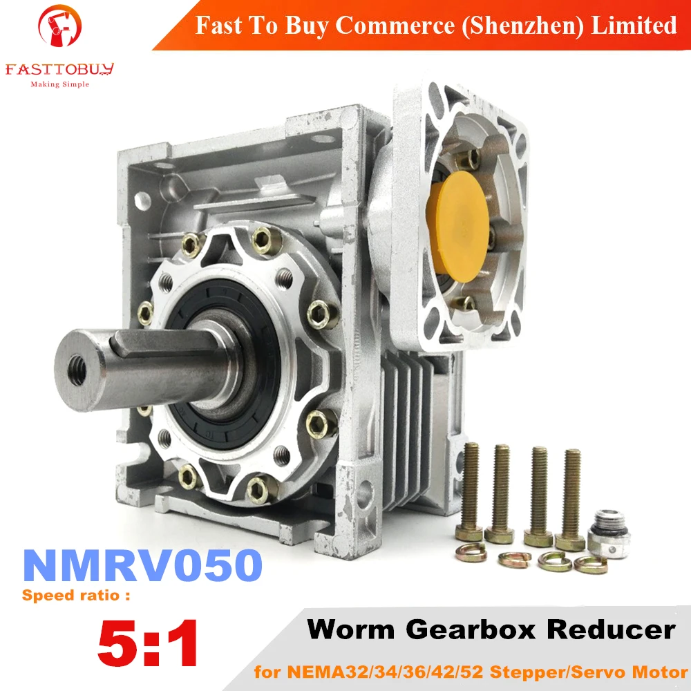Редуктор скорости NMRV050 редуктор 5:1 червь вход 14/19 мм 90 градусов для сервопривода