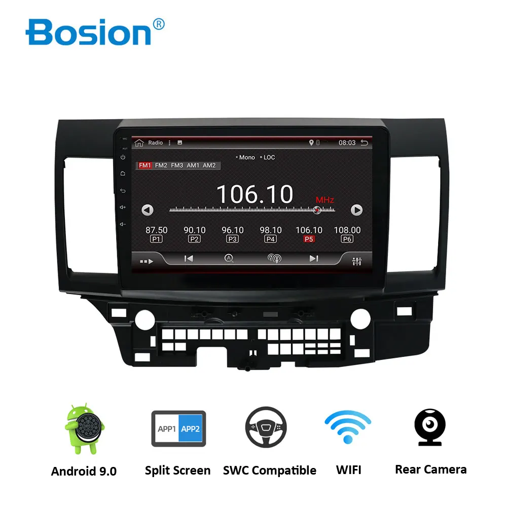  Android 9.0 Car Radio for Mitsubishi lancer 10 inch 1024*600 Quad Core wifi Bluetooth video audio M