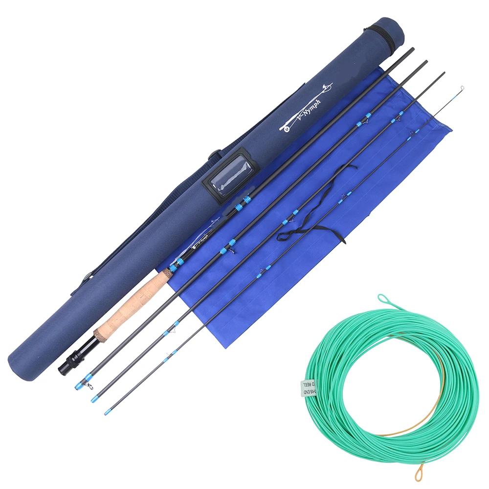 v nymph and line Maximumcatch 10FT-11FT 2/3/4WT 4Sec Нимфа Fly Удочка IM10 графитовая углеродная волокна быстрое действие Fly стержень с Нимфа линии - Цвет: v nymph and line