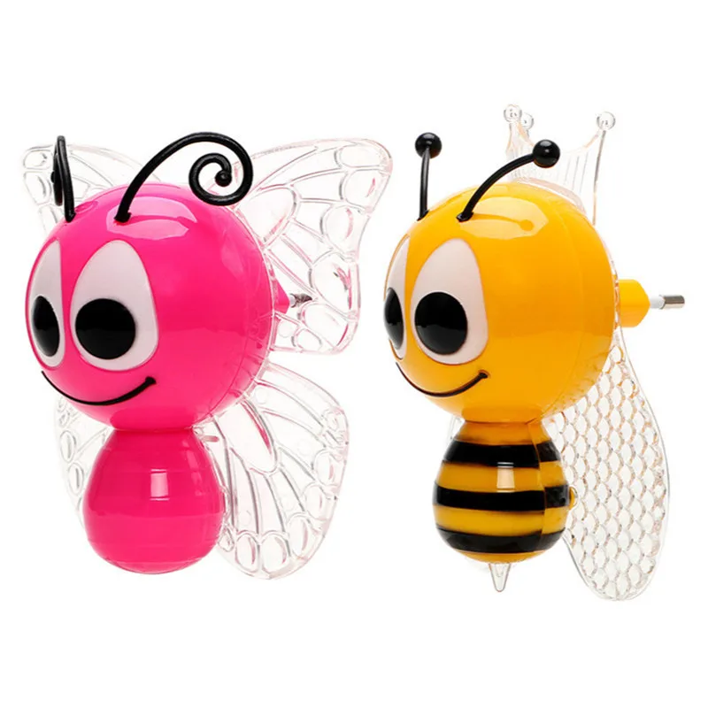Ночник с заглушкой мультяшная бабочка пчела светодиодный ночсветильник