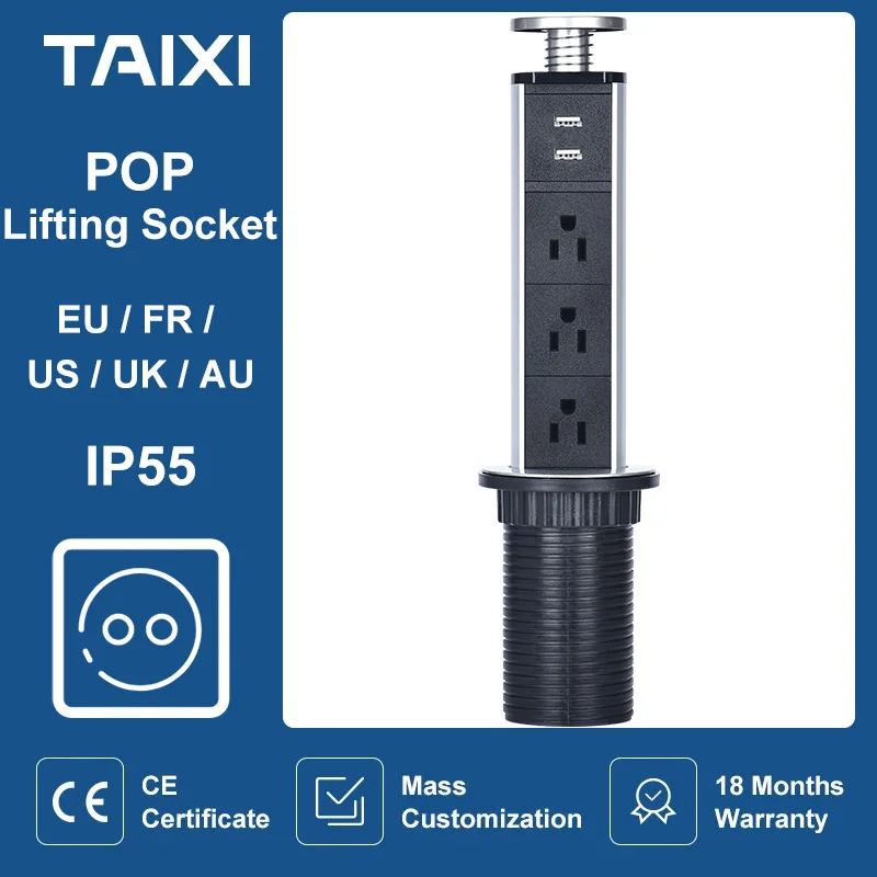 Новинка 2/3 Выдвижная розетка для кухни с USB-портом 16 А переменного тока в
