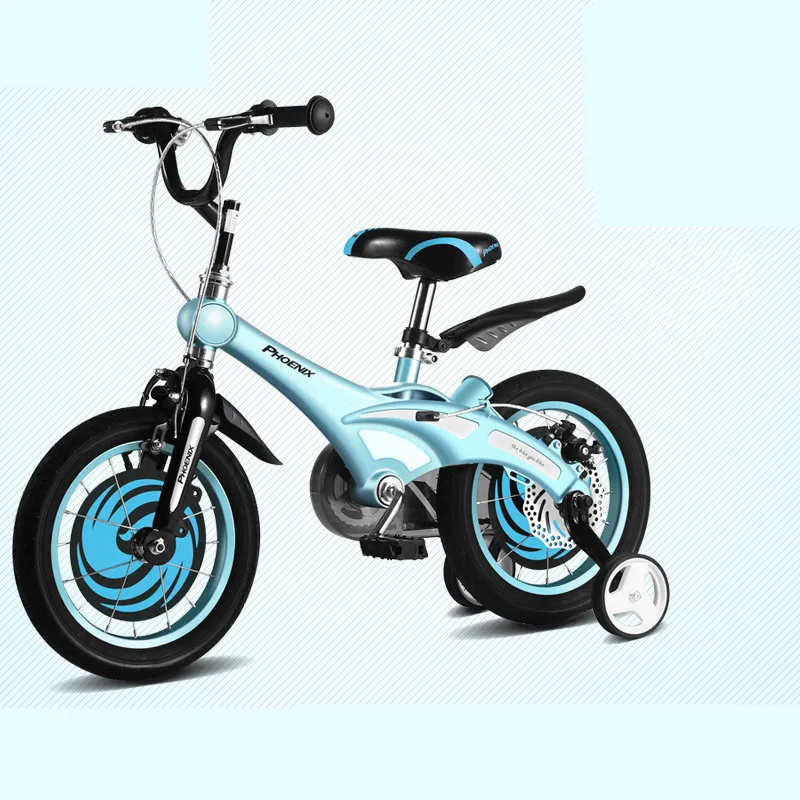 New Brand Magnesium Alloy Frame Child Bike 12/14/16 inch Auxiliary Wheel Dual Disc Brake Bicycle Boy Girl Children buggy