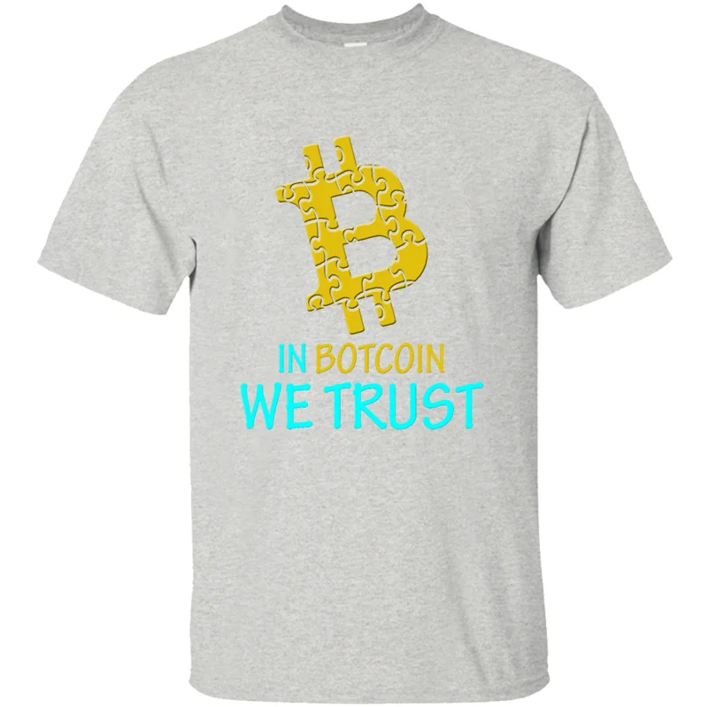Men-Gray Мужская футболка с комическим принтом Bitcoin In We Trust,, базовая однотонная мужская футболка с натуральным рисунком, безумный Топ в стиле хип-хоп, хлопок - Цвет: Men-Gray