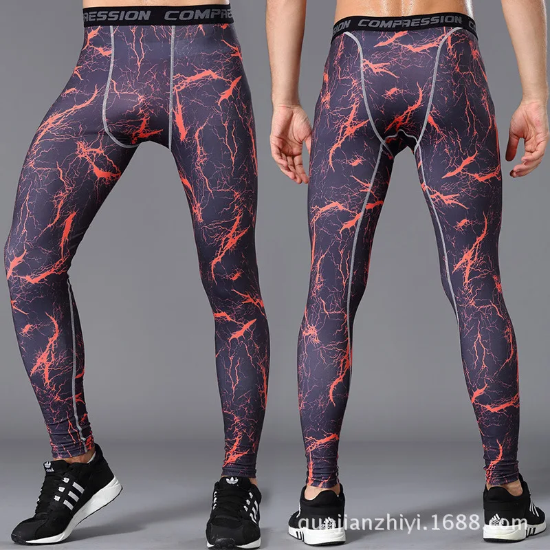 

Camouflage Skinny Pants Men's Sports Fitness Trousers Compression Pants Running Training Quick-Dry Ultra-stretch Basketball Legg