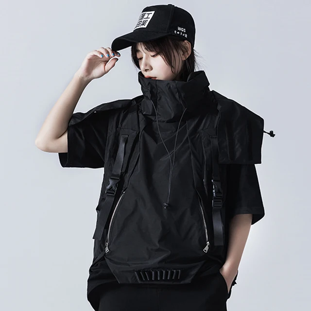 Michlkov במגמת מוצרי 2020 טקטי שירות אפוד streetwer גברים בגדים שחור מעיל נים רופף ונוח|Vests ∓ Wistcots|  -2