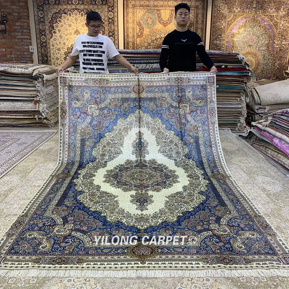 Yilong 6'x9' турецкий Шелковый Vantage ковер традиционные шелковые ковры ручной вязки(SL189A