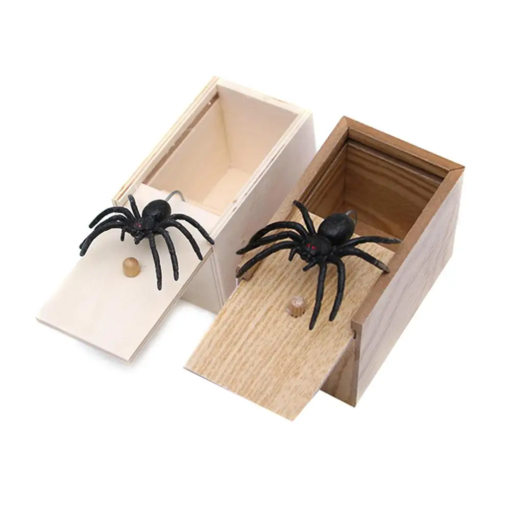 Mouse Spider Surprise Box Joke Fun Scare Prank Gag Gifts Kids Adult Toys Tricky Toy Scared Wooden Spoof Scary Little Bug | Игрушки и