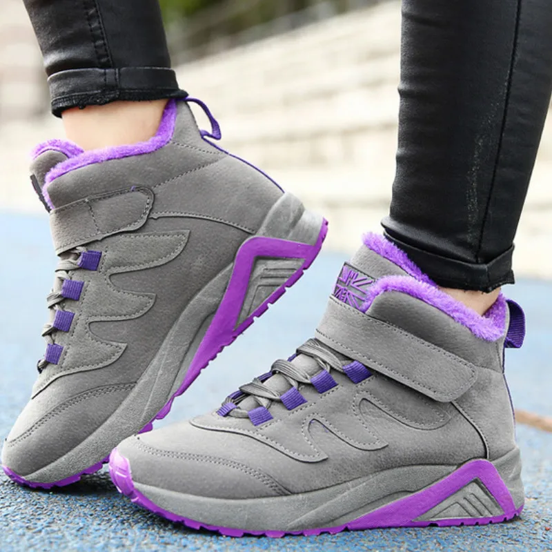 Женские кроссовки 2019 Женская Вулканизированная обувь женские плюшевая зимняя