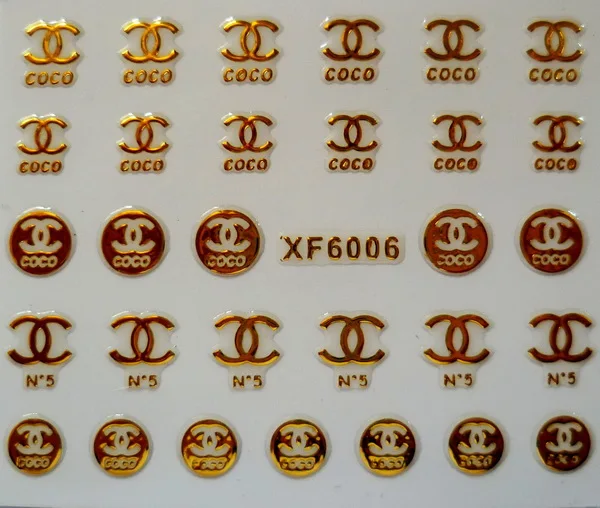 6006 3D наклейки для ногтей, наклейки для задней части, роскошный дизайн, все для маникюра, наклейки с логотипом, фирменные украшения для ногтей, аксессуары для ногтей - Цвет: 6006