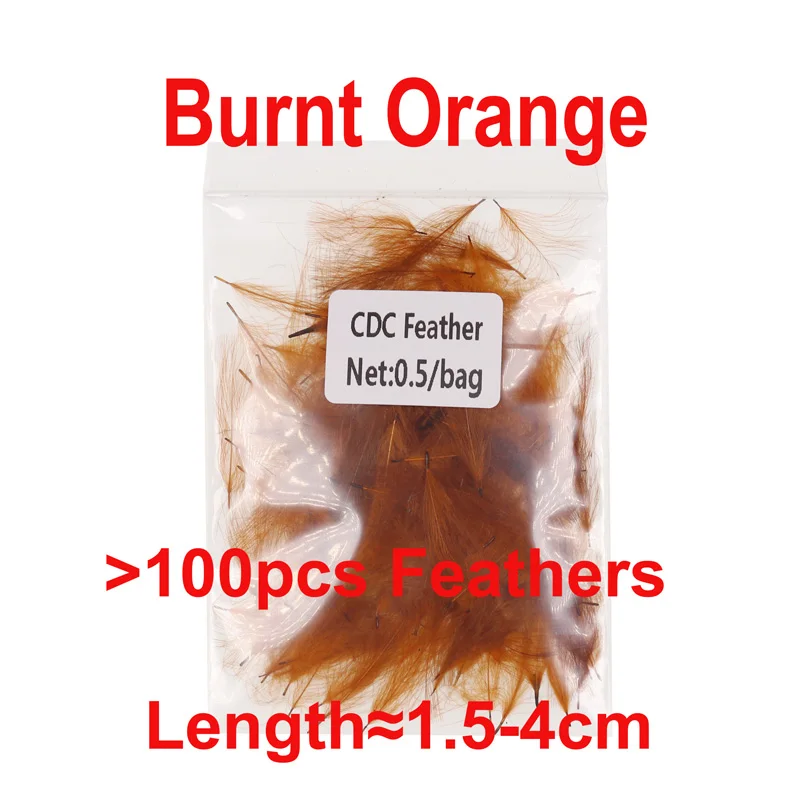 Burnt Orange 1Pack Bimoo 0,5 г/упак. цветной CDC Cul de canard для завязывания Dired мух Caddis May Fly Emergers Prince Nymph связывающий материал белый серый - Цвет: Burnt Orange 1Pack