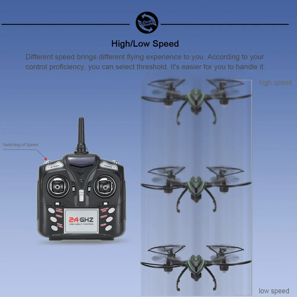 Квадрокоптер JXD 510W 2,4G 4CH 6-Axis Gyro Wi-Fi FPV 0.3MP камера RTF RC с возвратом одной кнопкой CF режим 3D-Flip