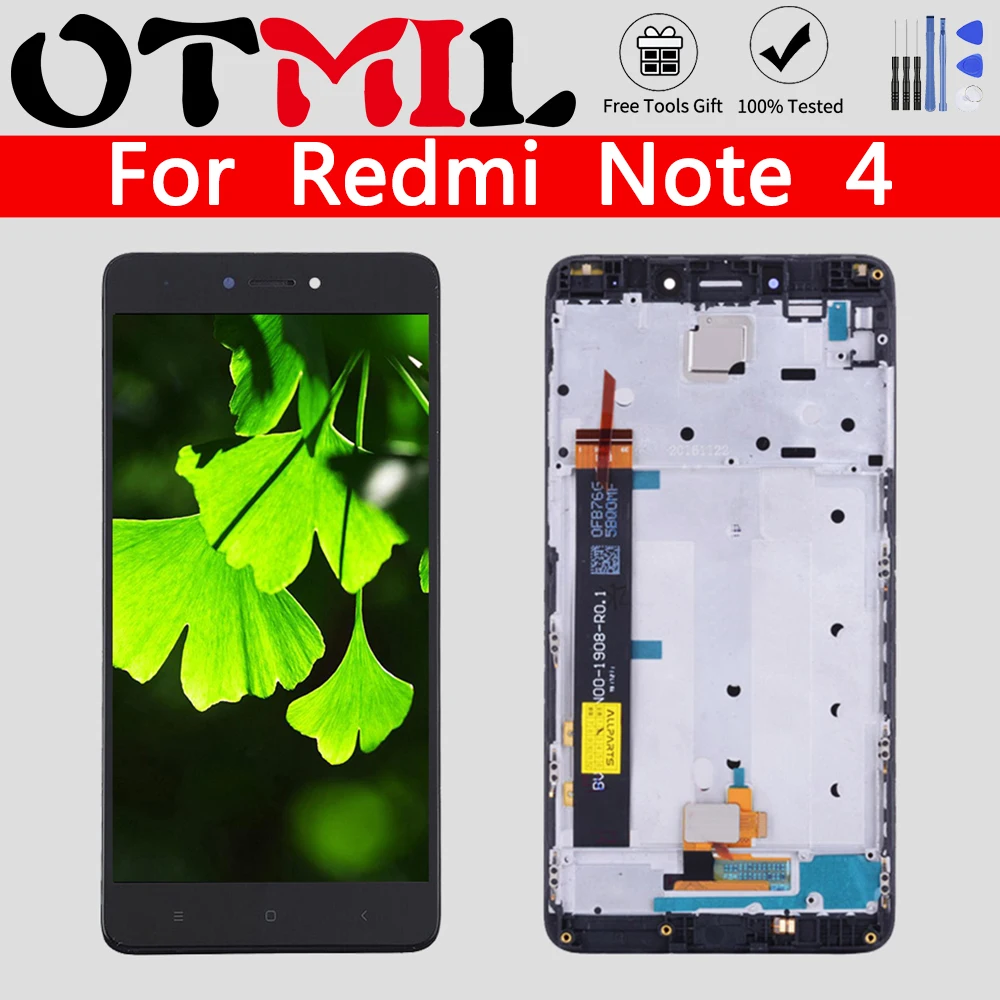 Оригинальный ЖК дисплей 5 дюйма для XIAOMI Redmi Note 4 сенсорный экран с рамкой