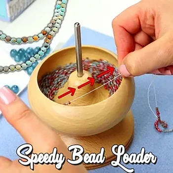 

Wooden Bead Spinner Loader Bowl String Seed Beads Chain Tool String Loader Manual Wooden Crafts Bead Spinner Jewelry Making