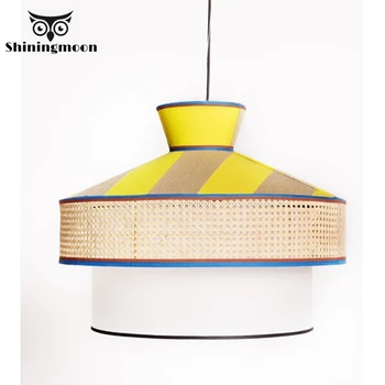 

Chinese Classical Fabric Led Pendant Lights Wooden Loft Living Room Dining Light Pendant Lamp Bar Cafe Shop Hanglamp Luminaria