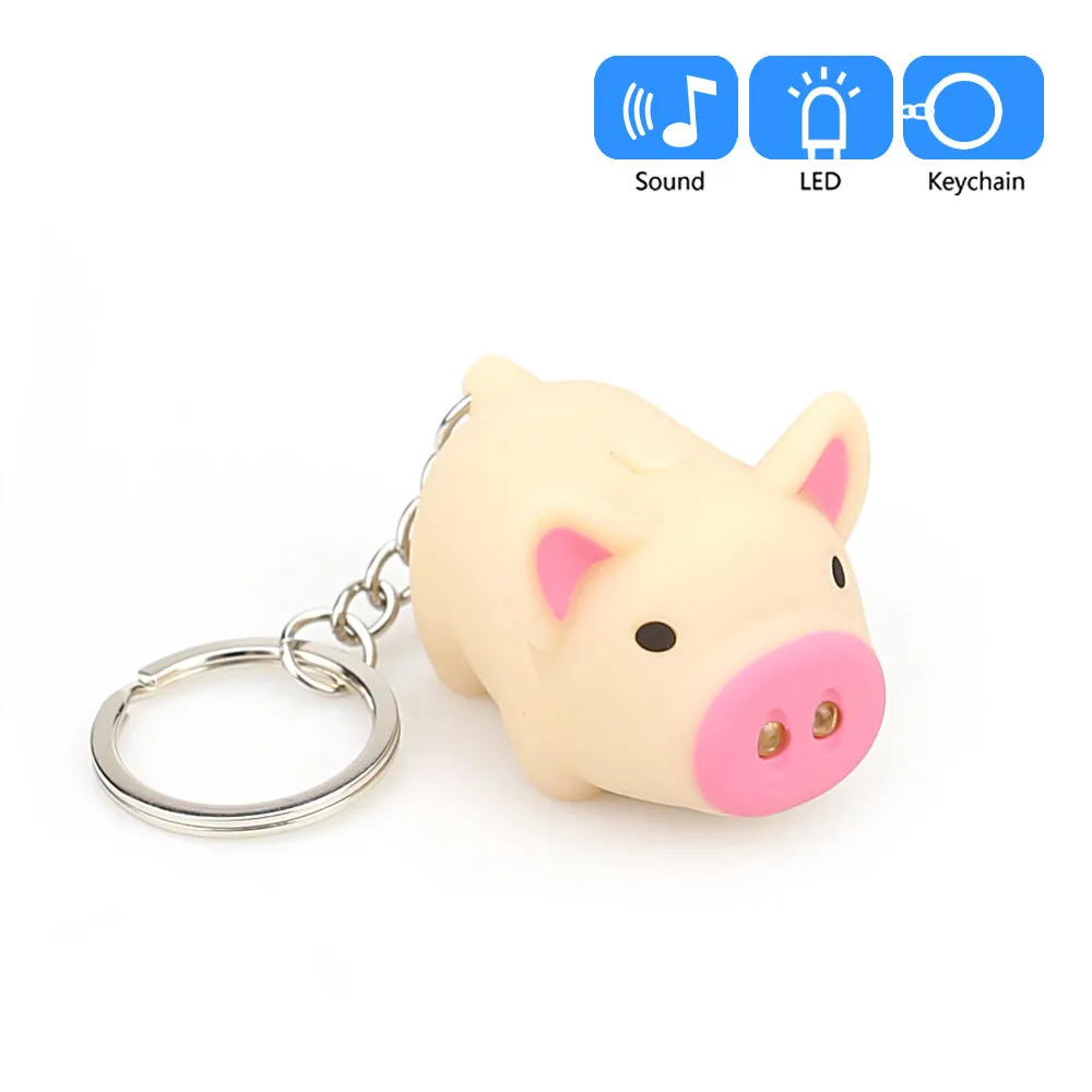Schwein Führte Taschenlampe-Ton-Ring-Kinderspielwaren-Schwein-Licht Keychains Schwein Führte Taschenlampe-Ton-Ring-Kinderspielwaren-Schwein-Licht Keychains