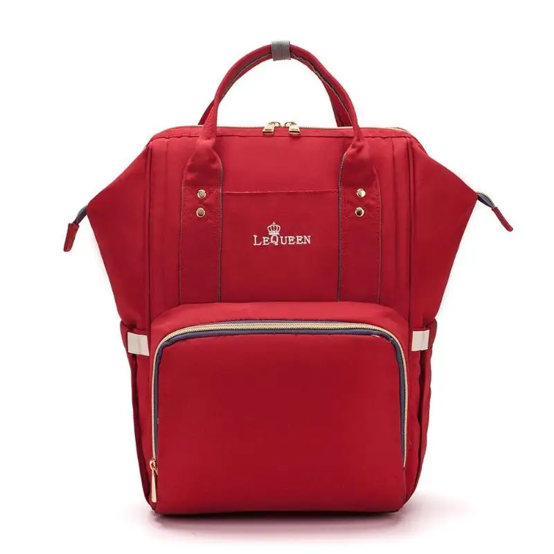 LEQUEEN рюкзак для подгузников, сумка для мам, Большая вместительная сумка для мам и детей, многофункциональные водонепроницаемые уличные дорожные сумки для подгузников для ухода за ребенком - Цвет: Red 03